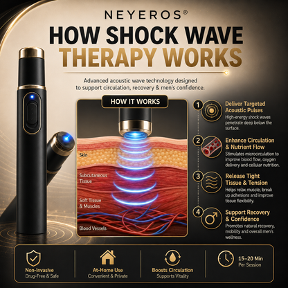 Ultrasonic Shock WaveTherapy Massager--Restore Circulation.Relieve Deep Pain.Rebuild Male Confidence.