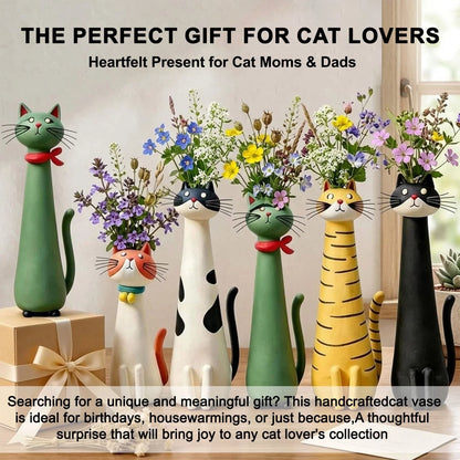 Handmade quirky cat-shaped vase