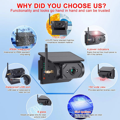 Magnetic, Wireless Wi-Fi, Solar-Powered Car Camera